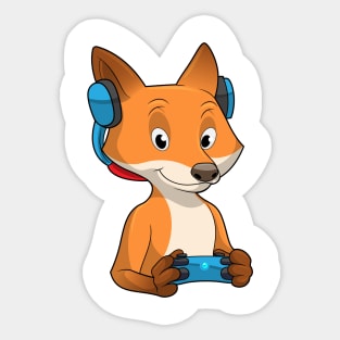 Fox as Gamer with Joystick Sticker